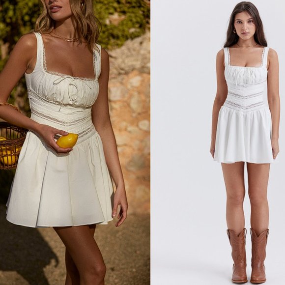 House of CB Dresses & Skirts - HOUSE OF CB 'Tiffani' White Lace Trim Mini Dress
